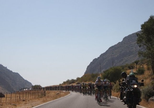Pelotón de la vuelta ciclista