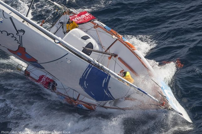 La cabeza de la Barcelona World Race, como flechas hacia el sur