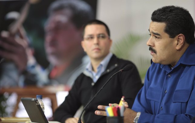 El presidente venezolano, Nicolás Maduro, y su vicepresidente, Jorge Arreaza