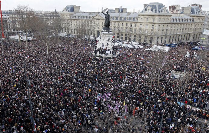 Manifestación por los atentados yihadistas de París