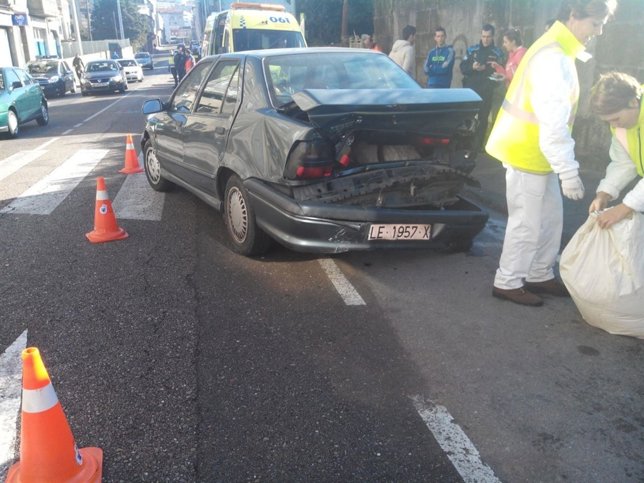 Imagen del accidente ocurrido este domingo en Vigo