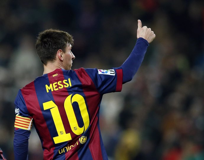 Messi en el Camp Nou de Barcelona