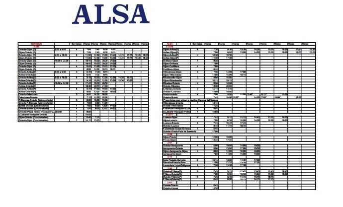 Servicios mínimos de ALSA