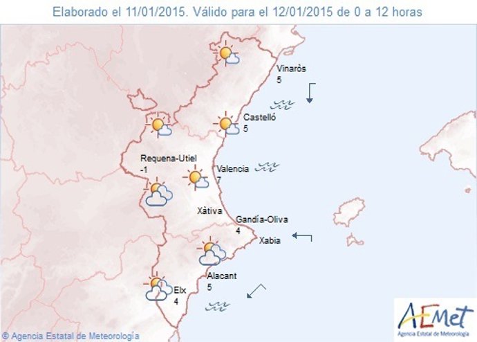 Predicción de este lunes