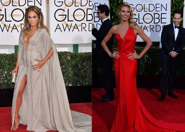 Heidi klum y jennifer lopez estilismos globos de oro 