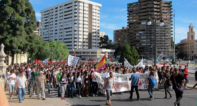 Imagen de archivo de una manifestación de estudiantes en Valencia