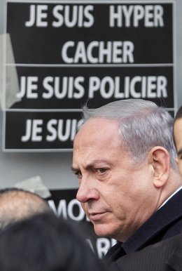 El primer ministro israelí, Benjamin Netanyahu, en París