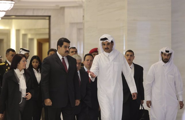 Nicolás Maduro con el emir de Qatar Sheikh Tamim 