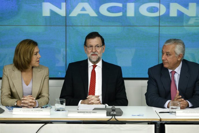 Cospedal, Rajoy y Arenas en el Comité Ejecutivo del PP