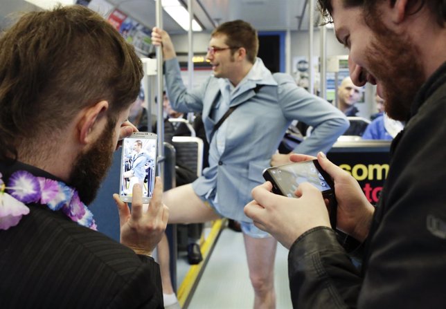 Movimiento Sin Pantalones en el metro de Nueva York