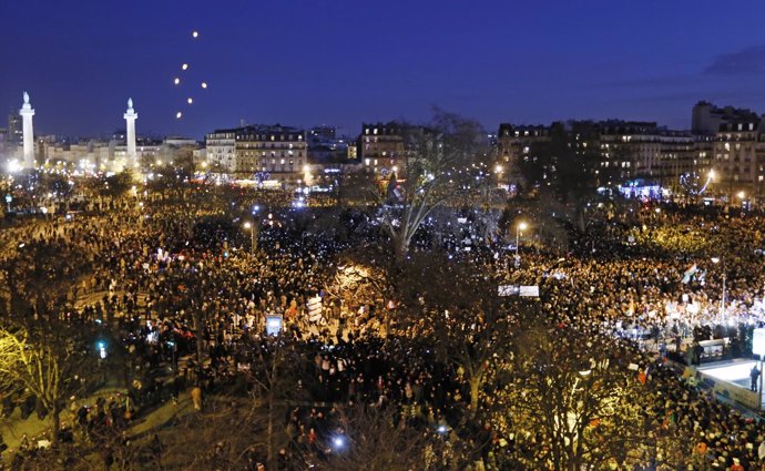 Manifestación contra el atentado del 'Charlie Hebdo' en París