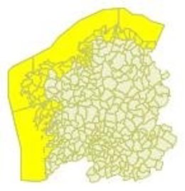 Alerta en el litoral gallego martes 13 de enero.