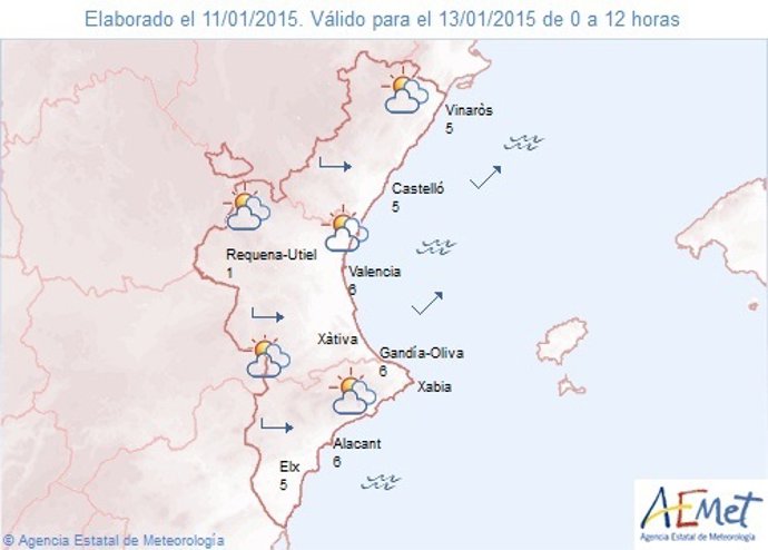 Predicción de este martes