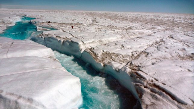 Ríos sobre hielo en Gorenlandia