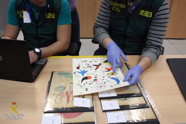 Pieza de Miró falsificada e intervenida por la Guardia Civil