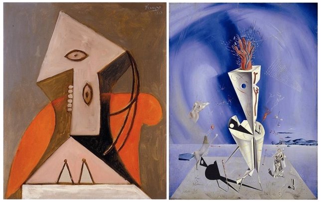 'Mujer En Sillón Rojo' (1929) De Picasso Y 'Aparato Y Mano' (1927) De Dalí