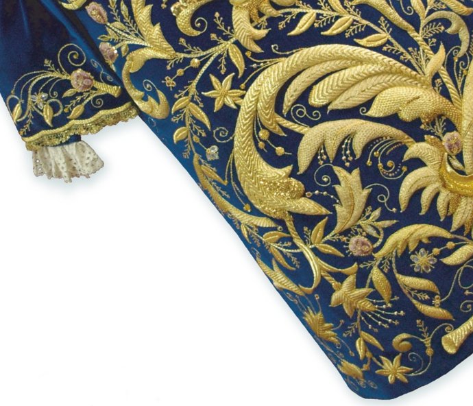 Motivo cofrade que se expone en una muestra sobre Semana Santa. 