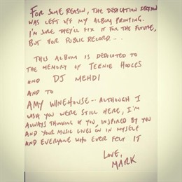 Dedicatoria de Mark Ronson