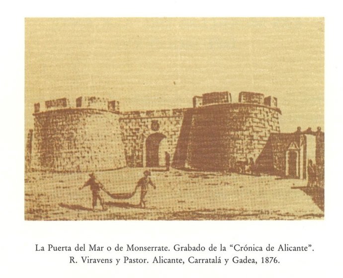 Antigua Puerta del Mar, en un grabado del siglo XIX