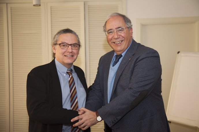 El rector de la UPC, Enric Fossas, y el de la UdL, Roberto Fernández