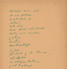 Un fragmento de los poemas inéditos de Neruda