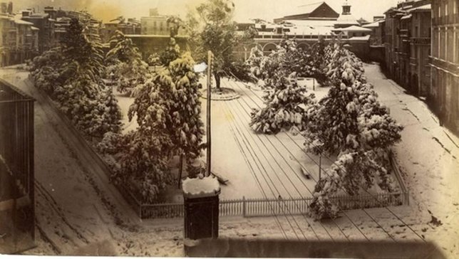 Imagen de la nevada en Valencia de 1885