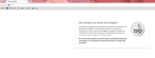 Modo incógnito / navegación privada (Google Chrome)