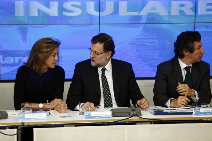 El presidente del PP, Mariano Rajoy, reunión sobre elecciones europeas