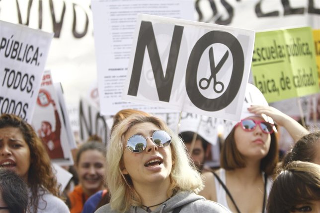 Manifestación de estudiantes en Madrid