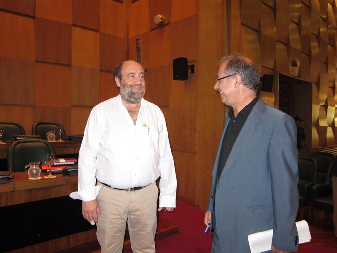 José Manuel Alonso y Fernando Gimeno en el pleno del Ayuntamiento