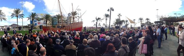 Acto para celebrar la nueva ubicación de la réplica de carabela de Colón,La Niña