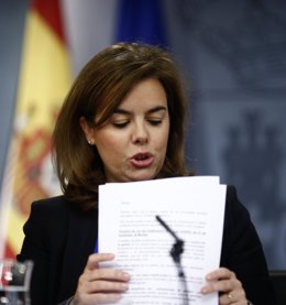 Soraya Sáenz de Santamaría tras el Consejo de Ministros