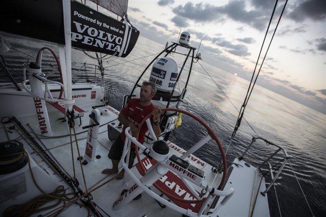 Rob Greenhalgh, a bordo del 'MAPFRE'