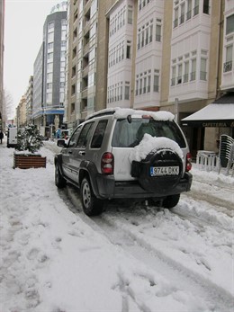 El centro de vitoria con nieve