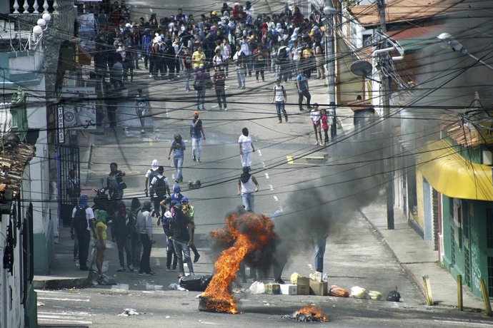 Protestas en la ciudad venezolana de San Cristóbal