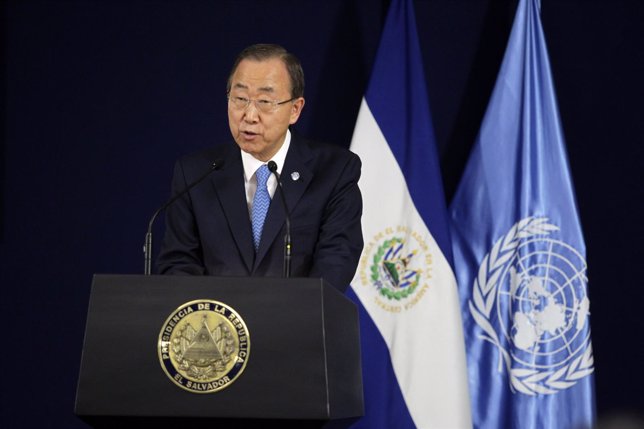 United Nations Secretary-General Ban Ki-moon speaks during a press conference at