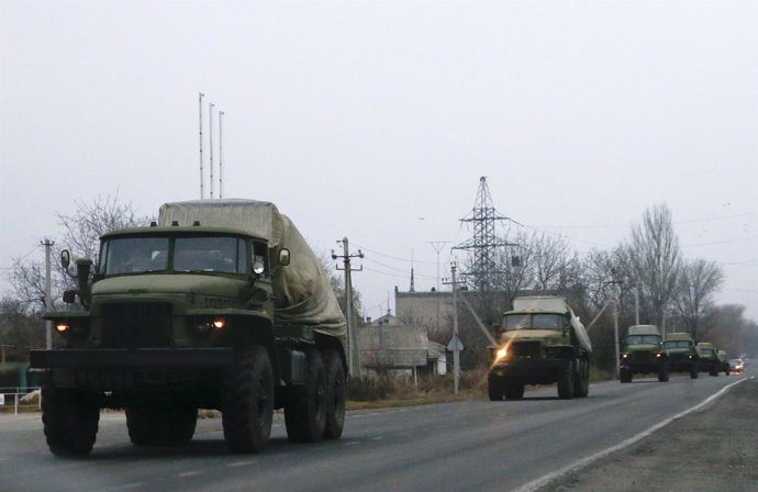 Camiones supuestamente rusos en Ucrania