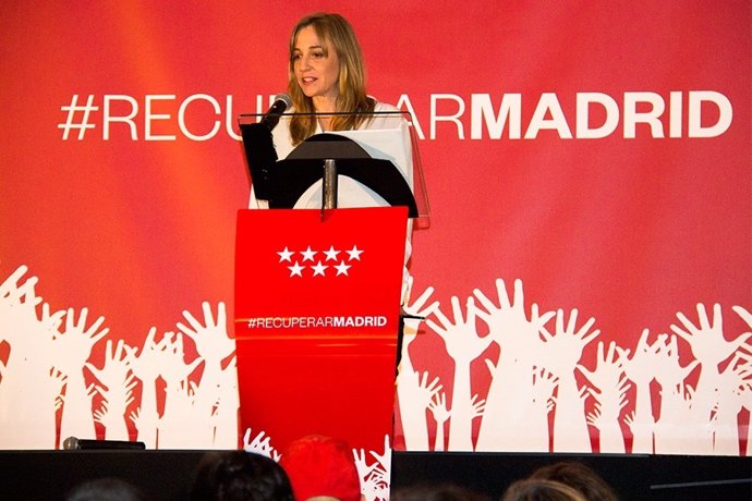 Tania Sánchez durante su discurso