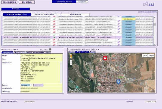 Señalización de los incidentes del 112 con Google Maps