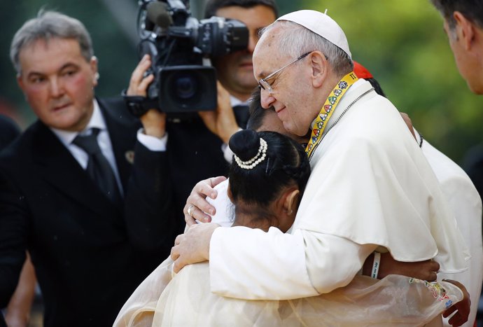Papa Francisco durante su visita a Manila