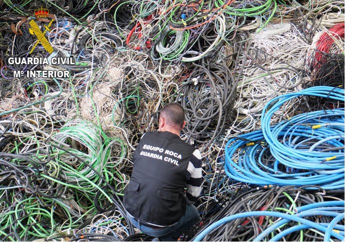 Foto de archivo de cable de cobre