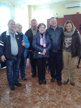 Caparrós y Ferrer, con las familias de Turrillas