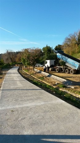 Obras en el parque de los Pitufos.