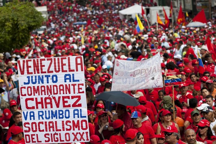 Manifestación chavista en Caracas