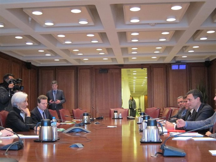 Pedro Sánchez y Christine Lagarde