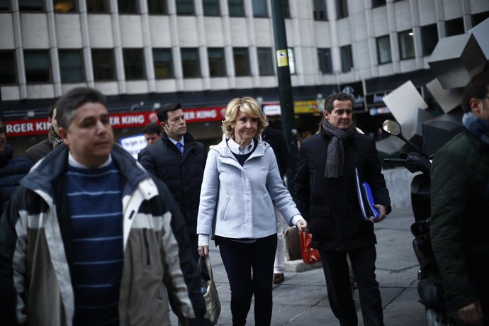 Esperanza Aguirre acude al acto de conciliación con Podemos