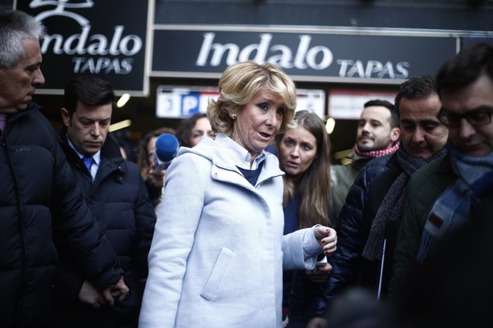 Esperanza Aguirre acude al acto de conciliación con Podemos