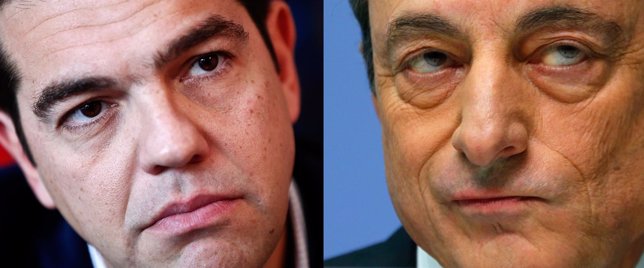 Alexis Tsipras y Mario Draghi