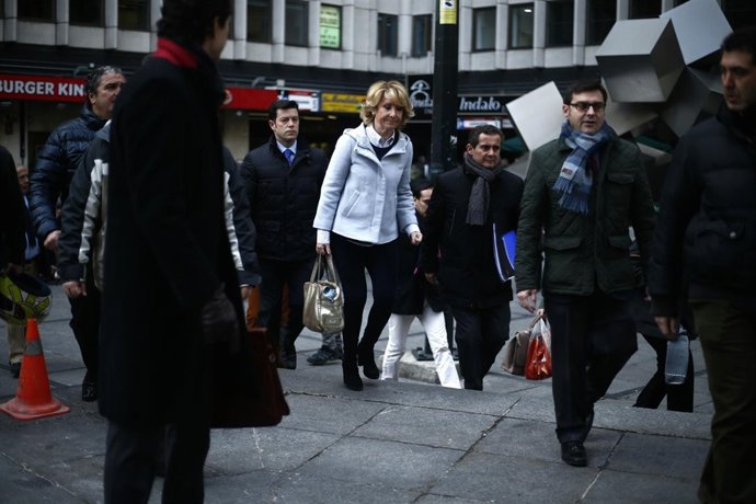 Esperanza Aguirre en el acto de conciliación con Podemos