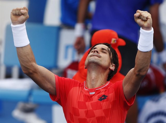 David Ferrer celebra su victoria ante Bellucci